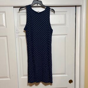 Old Navy Navy and White Polka Dot Midi Dress